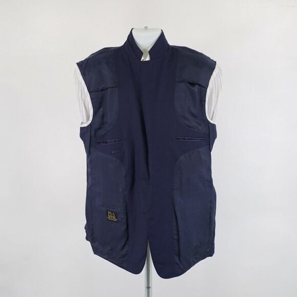 Jos A Bank Signature Gold Wool Blue Herringbone 44L / Slim 46L Blazer 2 Button - Picture 11 of 13